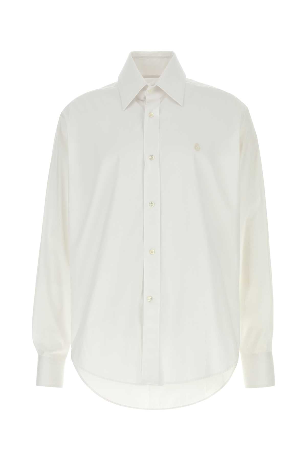 White Poplin Shirt Opticalwhite Exterior: Cotton Camicie