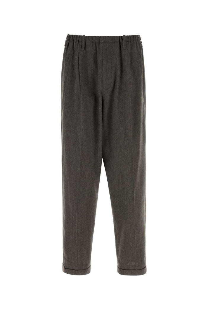 Mud Wool Blend Pant Md05_54 Brown Pantaloni