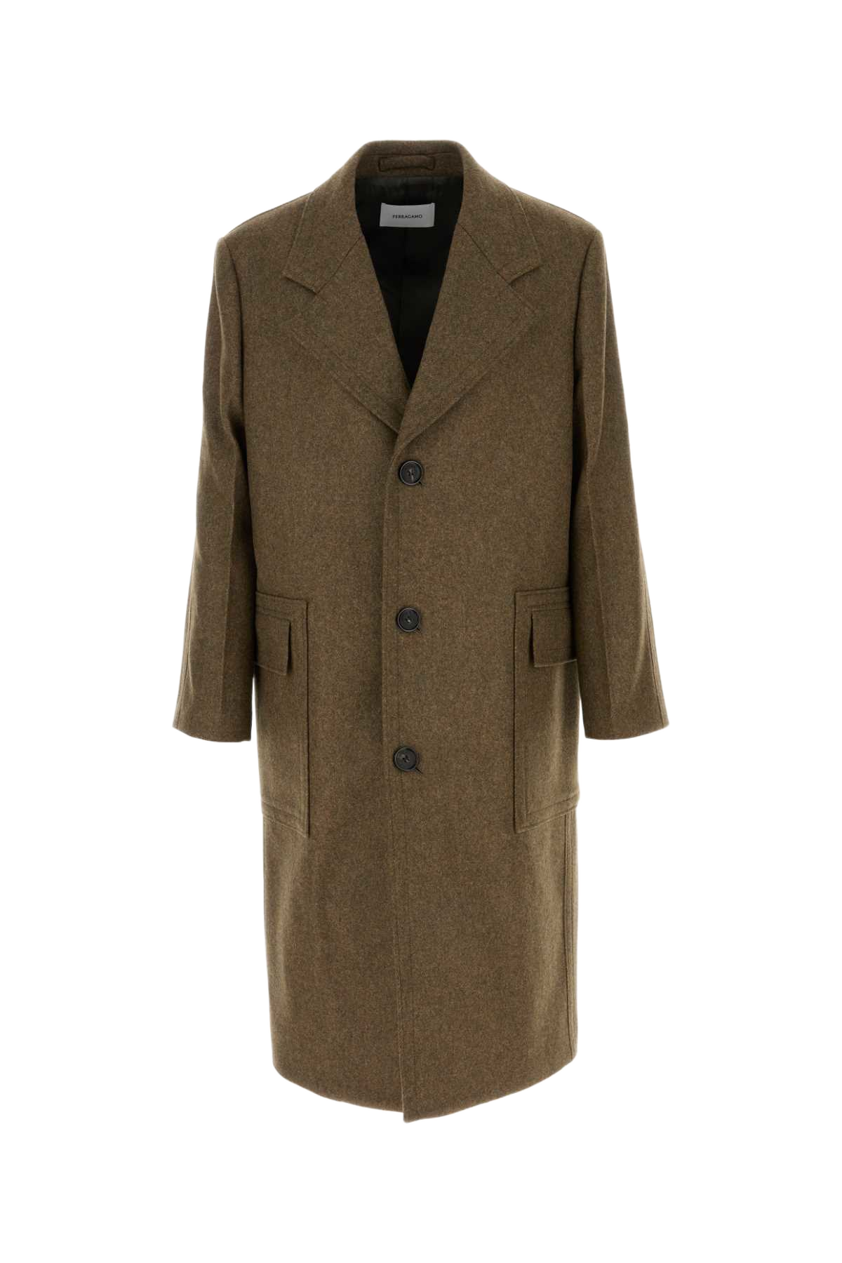 Melange Mud Wool Coat Olive Cappotti