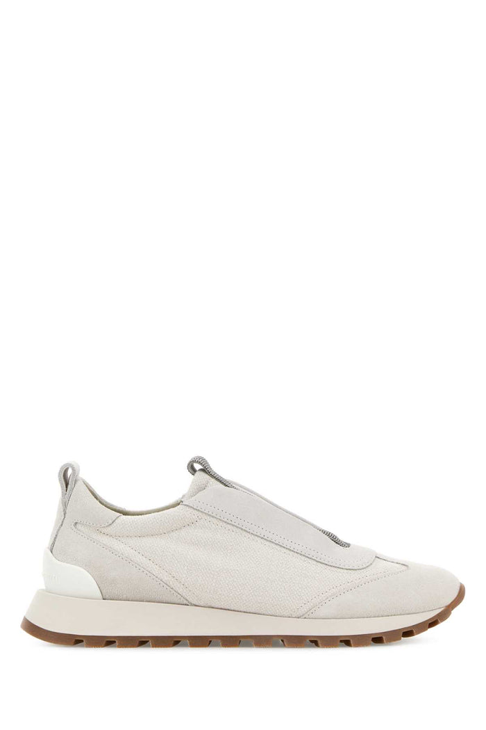 Light Grey Fabric Slip Ons C209 Sneaker