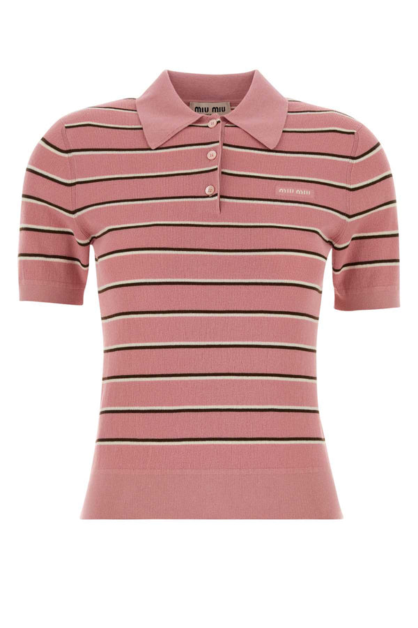 Miu Miu 95% Cotton polo shirt in pink