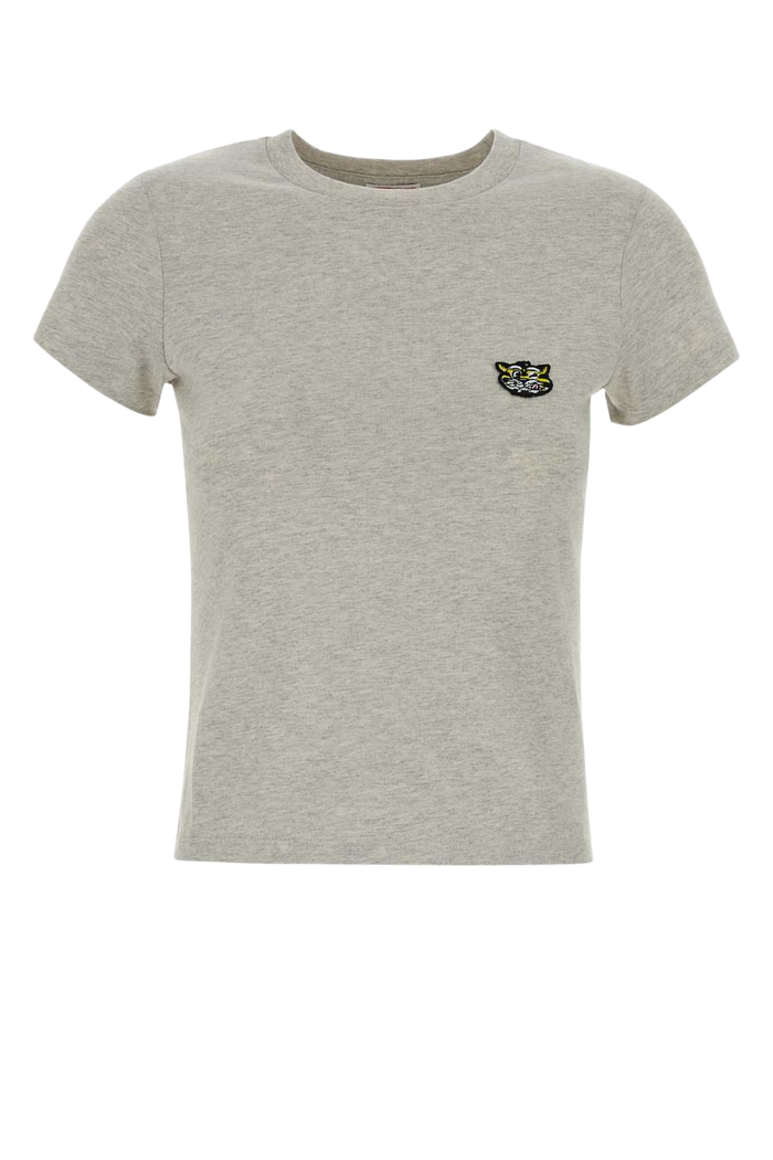 Melange Grey Cotton T-Shirt Palegrey Exterior