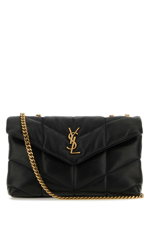 Saint Laurent Exterior: 100% Nappa leather; Lining: 100% Leather; Hardware: Antiqued gold-tone metal crossbody bag in black