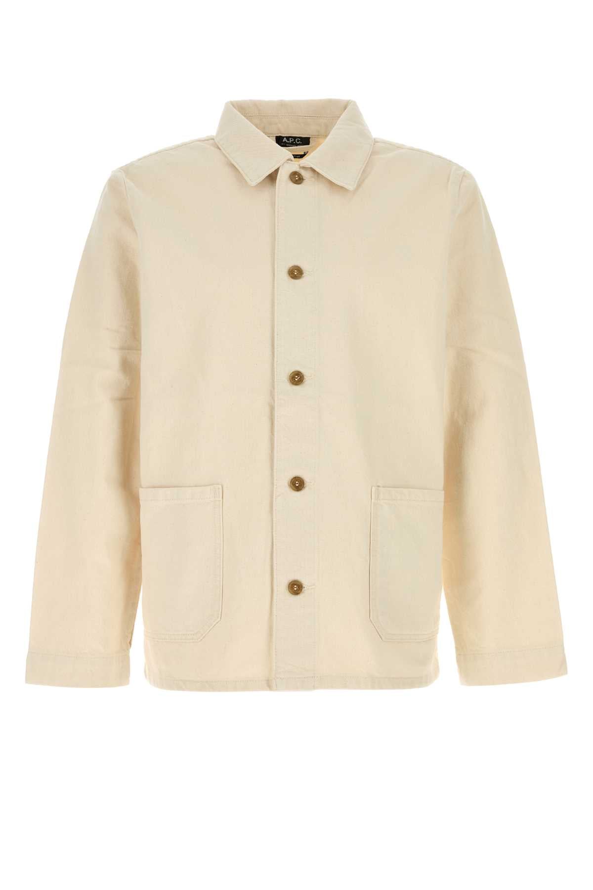 Sand Denim Kerlouan Jacket Ecru Exterior: Cotton Giubbini