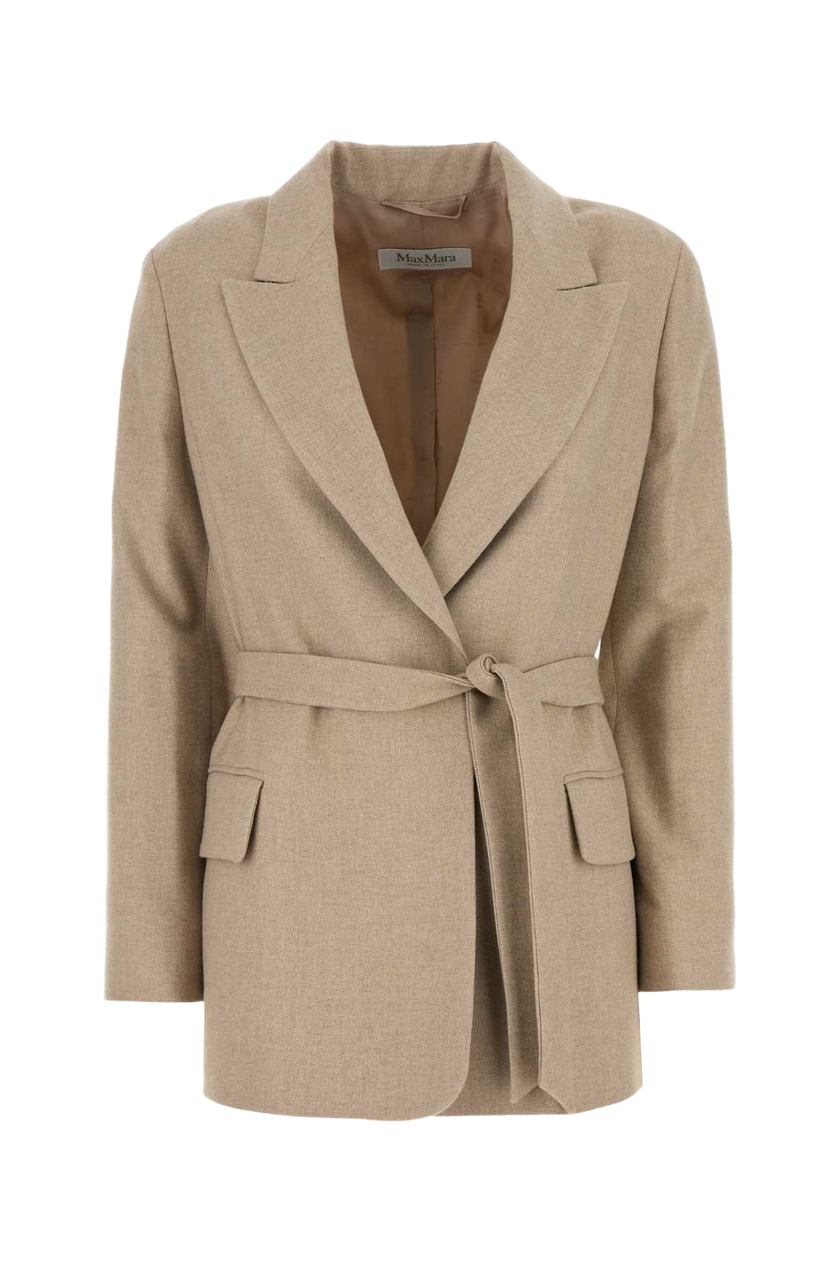Cappuccino Wool Blend Randers Blazer Albino Giacche E Gilet