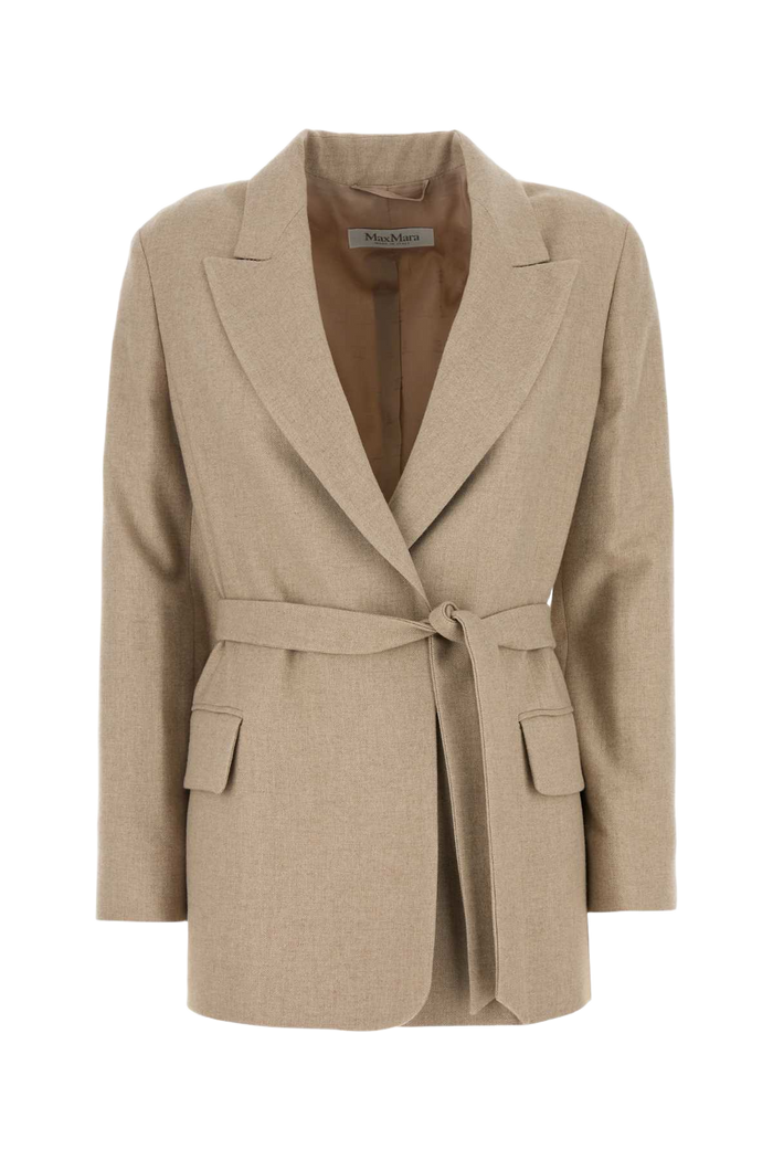 Cappuccino Wool Blend Randers Blazer Albino Giacche E Gilet