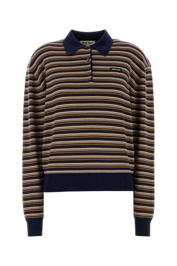 Miu Miu 100% Virgin wool polo shirt in multicolor