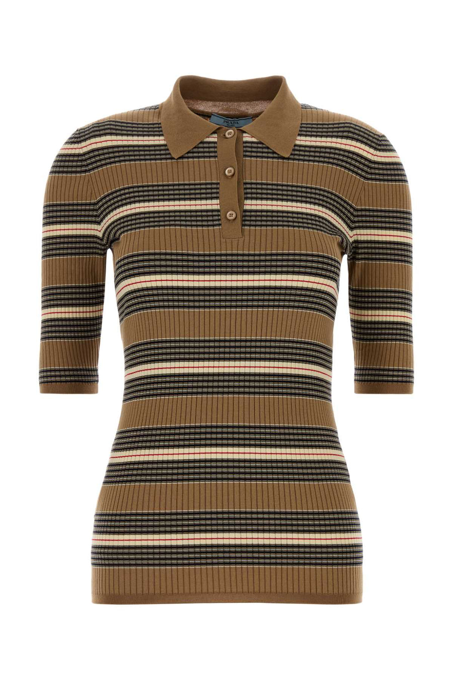 Prada 84% Cotton polo shirt in beige