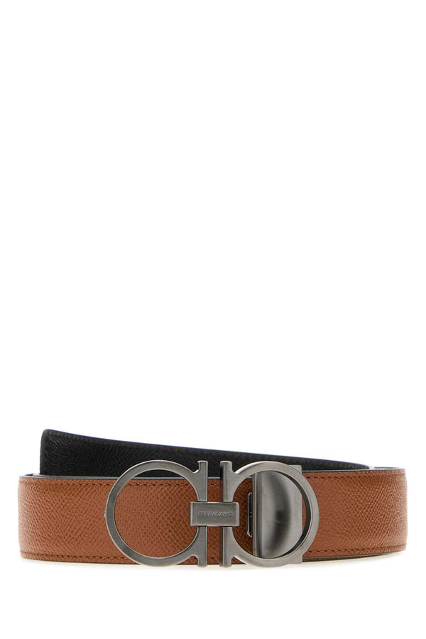 Biscuit Leather Reversible Belt Naturalenero Cinture