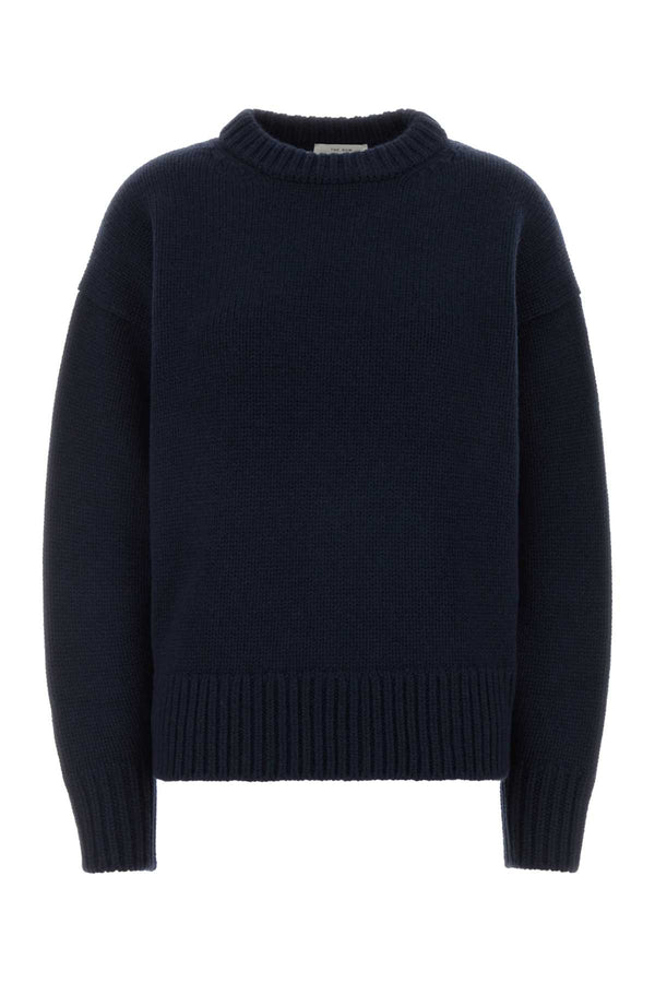 The Row 65% Wool 35% Cashmere sweater in navy