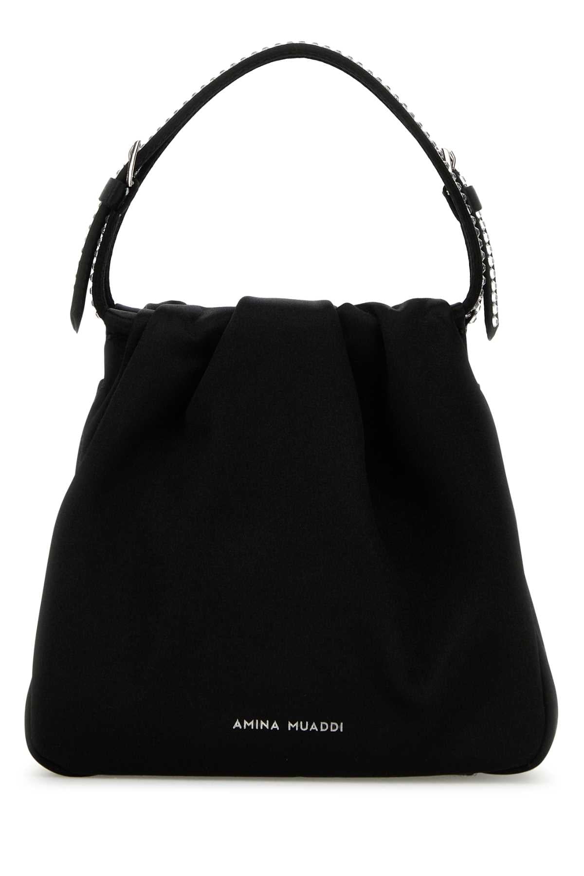 Black Satin Vittoria Crystal Handbag Blkwhtsil Borse A Mano