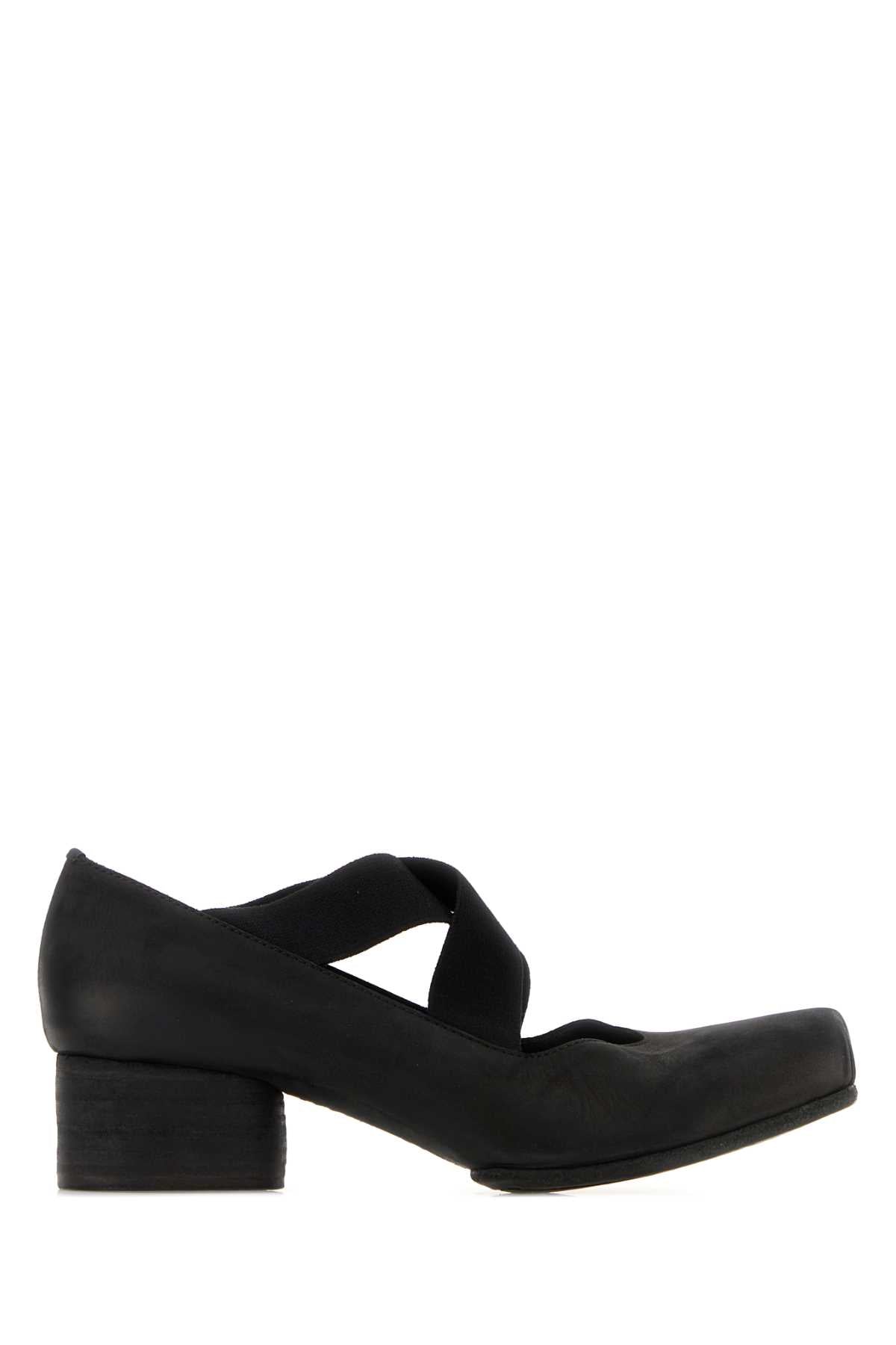 Black Leather Pumps Ballerine