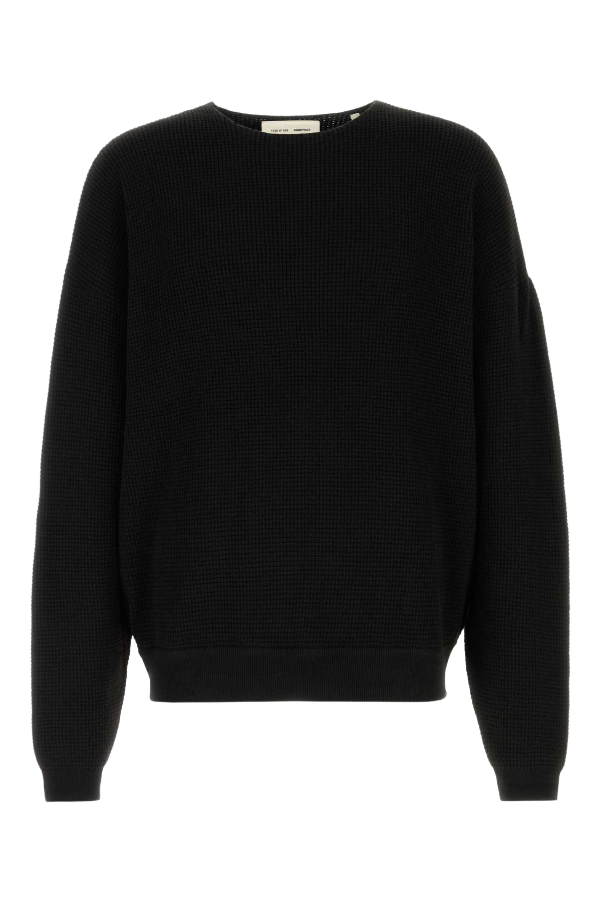 Black Polyester Blend Sweater Vintageblack Exterior: Nylon Felpe