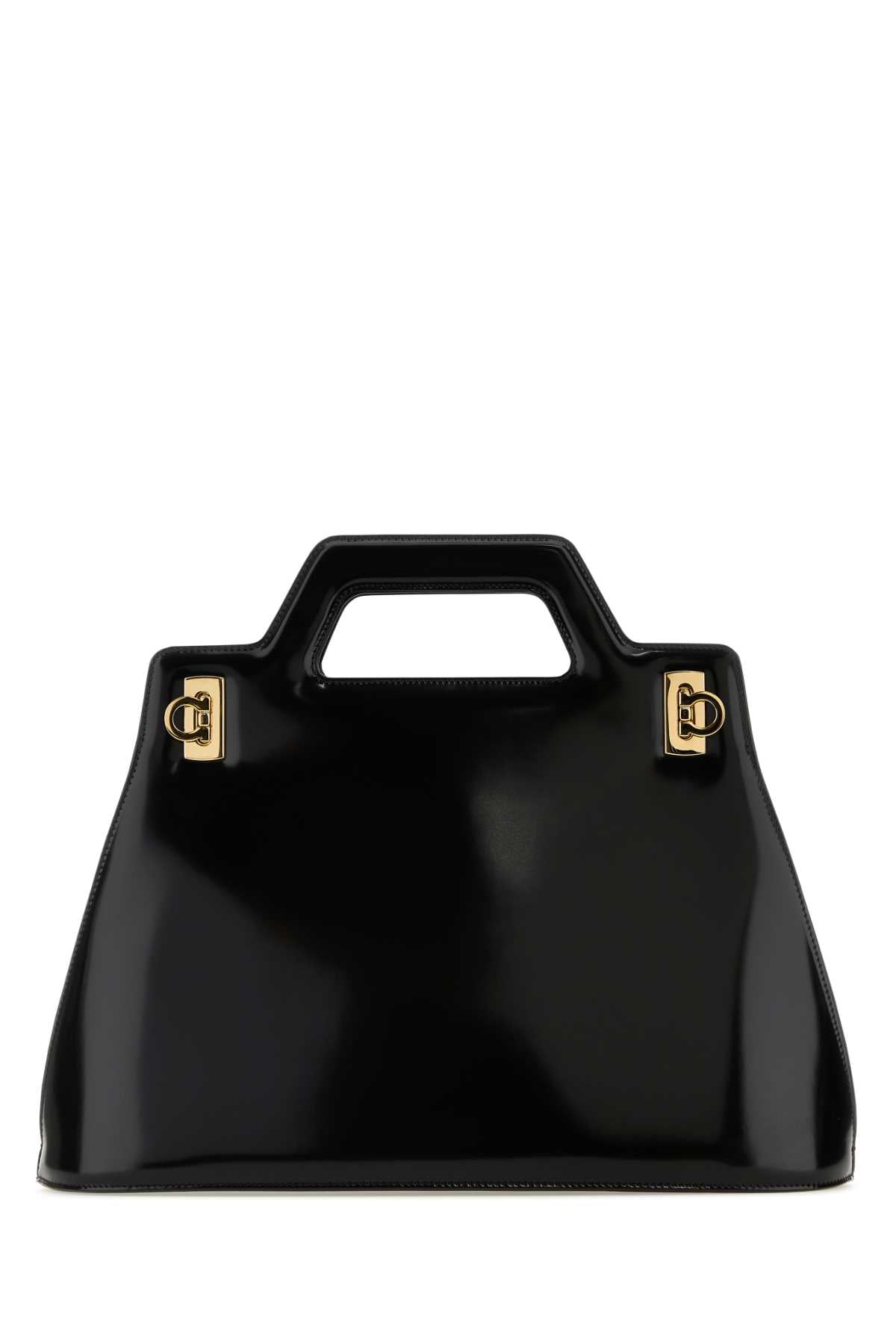 Black Leather Wanda M Handbag Nero Borse A Mano