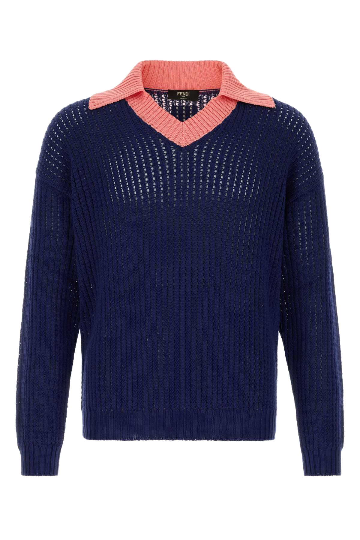 Navy Blue Cotton Polo Shirt Blu Ink+peonia Exterior