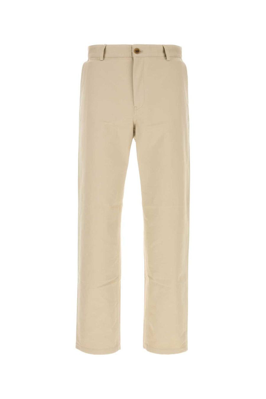 Maison Kitsune 100% Cotton trousers in beige