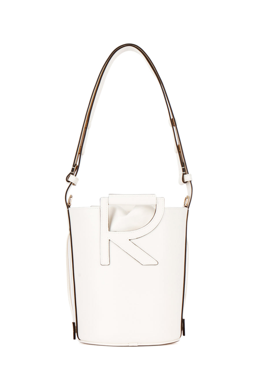 Roger Vivier Leather bucket bag in white