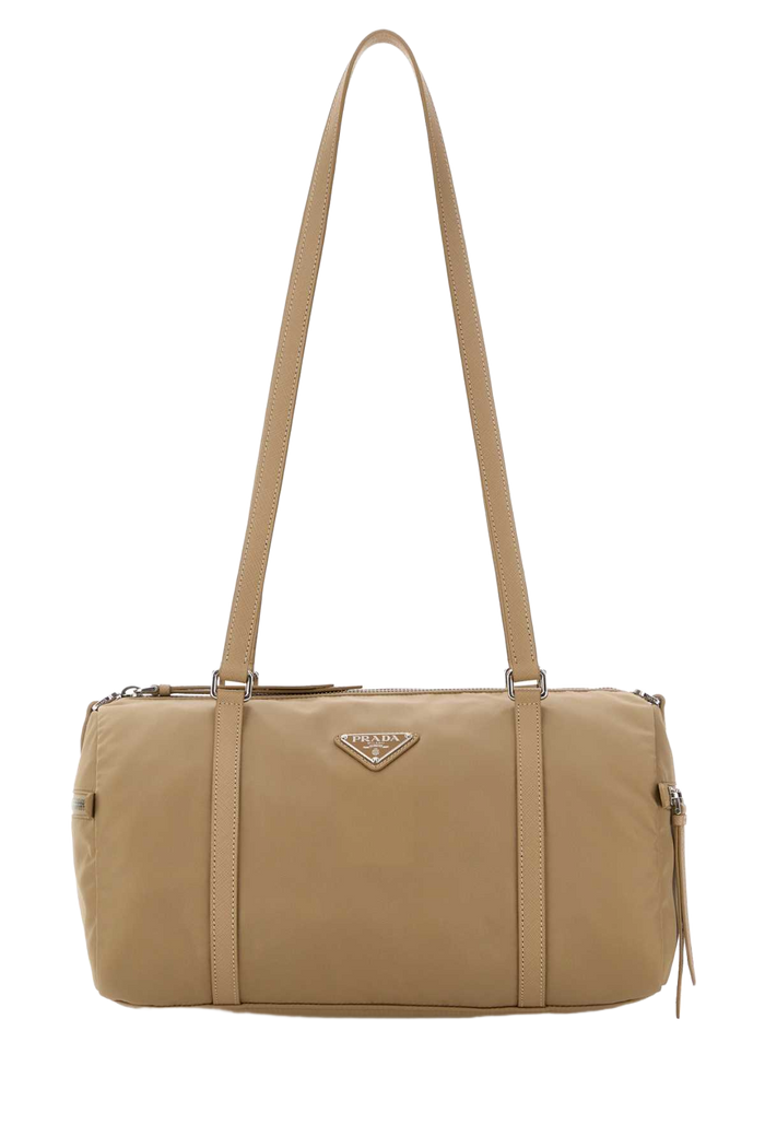 Beige Re-Nylon Large Shoulder Bag Cammello 1 Borse A Mano