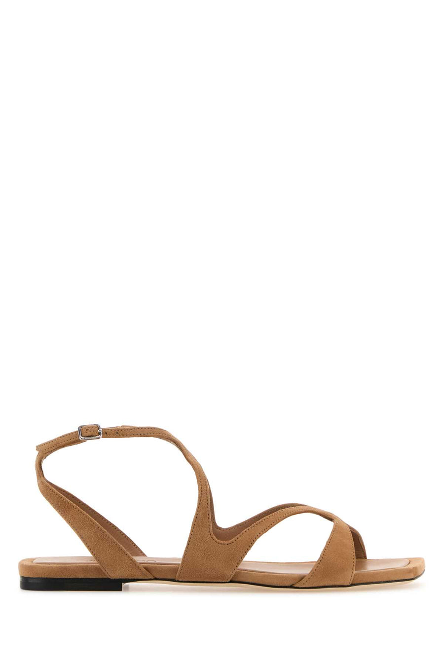 Jimmy Choo Flat 93% Leather sandal in brown