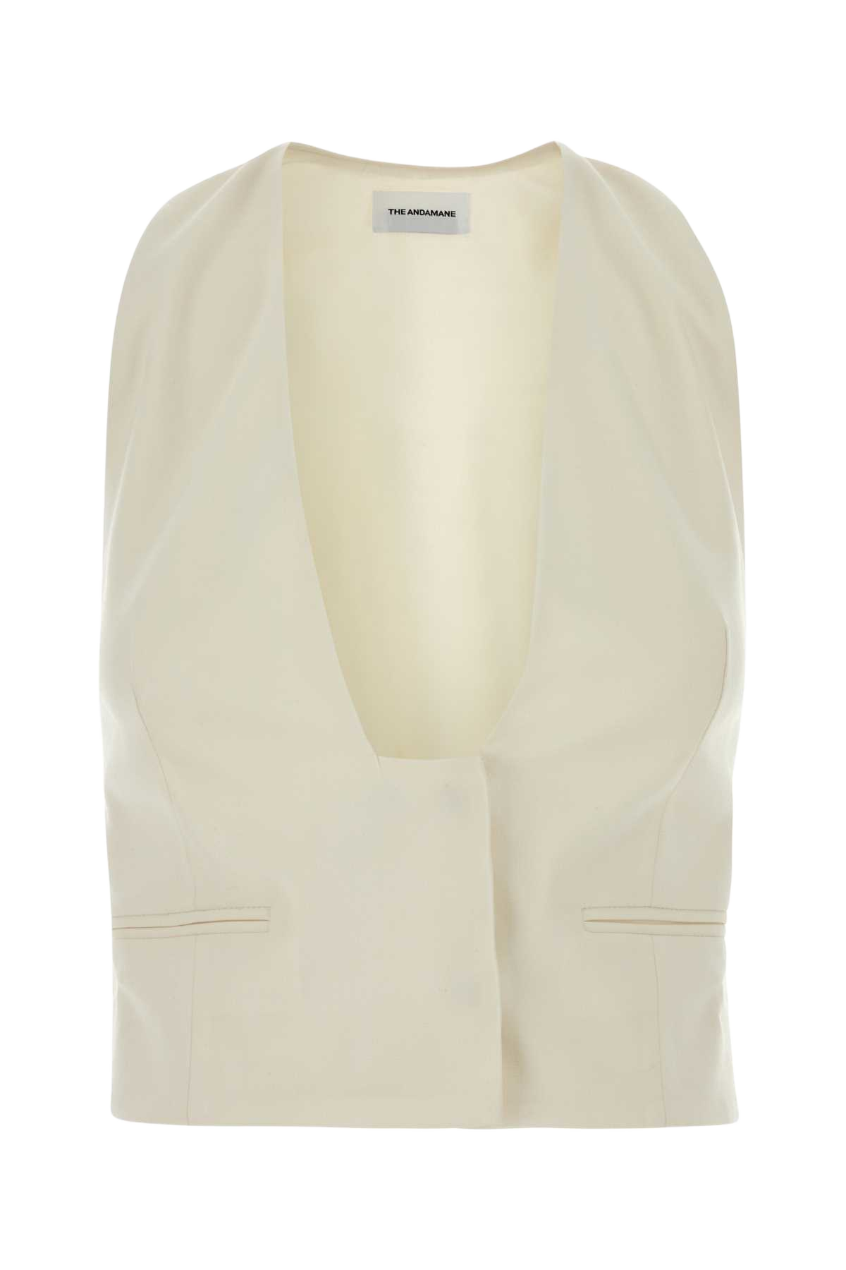 Ivory Stretch Gabardine Vest Giacche E Gilet
