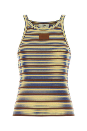 Fendi 98% Cotton tank top in multicolor