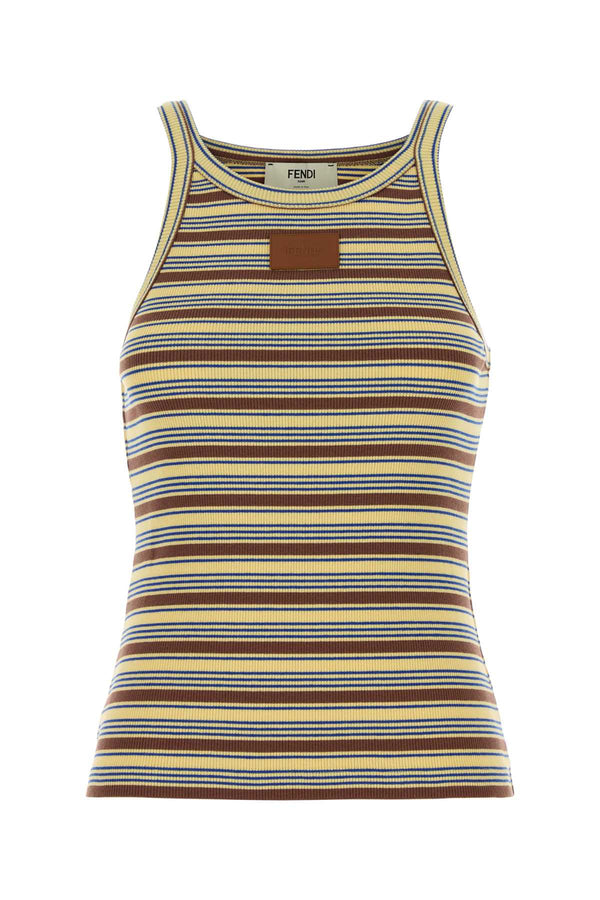 Fendi 98% Cotton tank top in multicolor