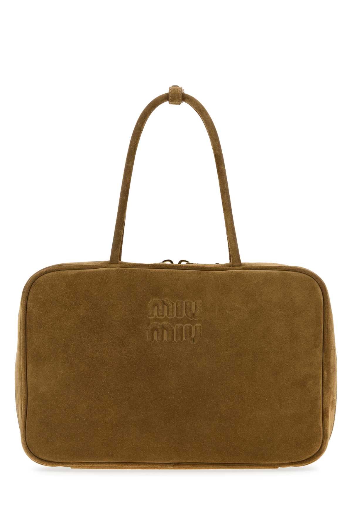 Beige Suede Handbag Oliva Calfleather Borse A Mano