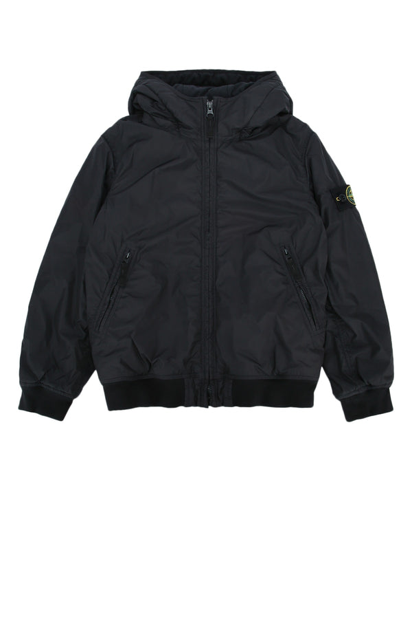 Stone Island Kids Parka Shell: 100% polyamide; Coating: 100% polyurethane; Lining: 100% polyamide; Padding: 100% polyester down jacket in black