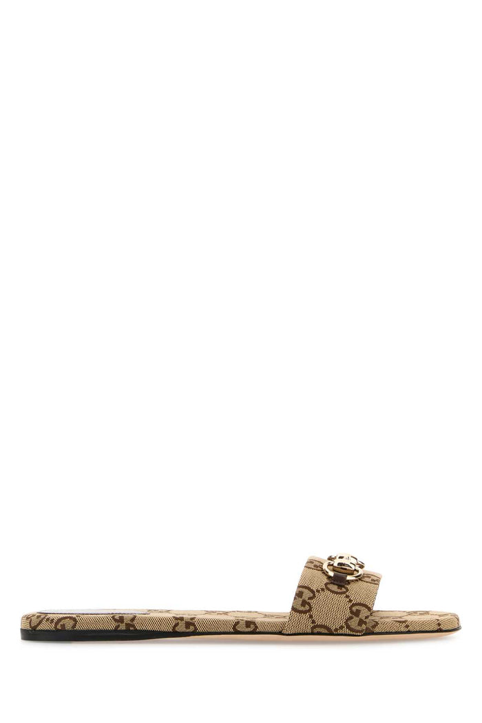 Gg Fabric Slippers Monogram T Cotton Polyester
