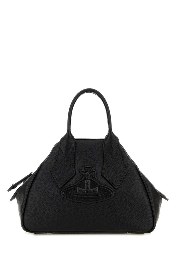 Vivienne Westwood Exterior: 100% Calf Lining: 100% Cotton Finishing: Silver metal top handle bag in black