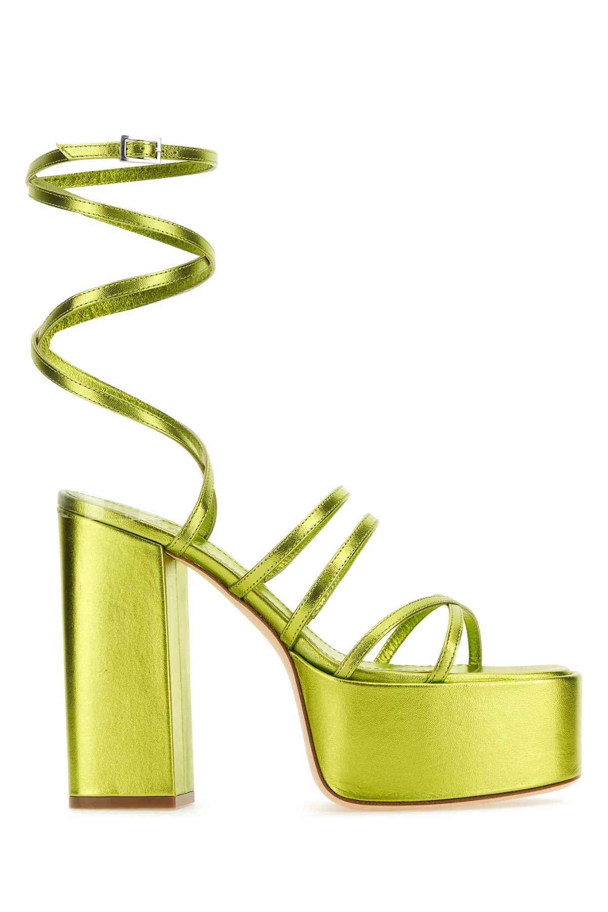 Acid Green Leather Evita Sandals Sandali