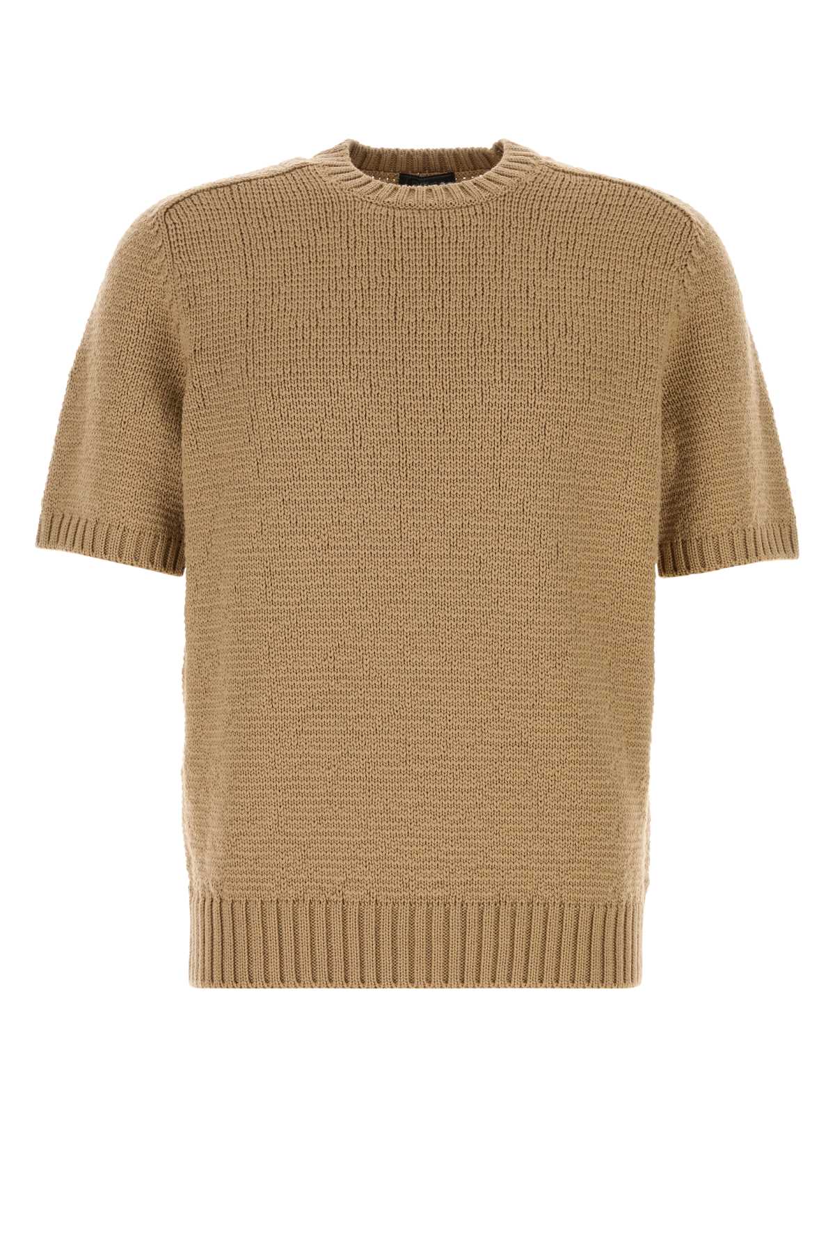 Camel Wool Sweater Cammello Exterior: Virgin Maglieria