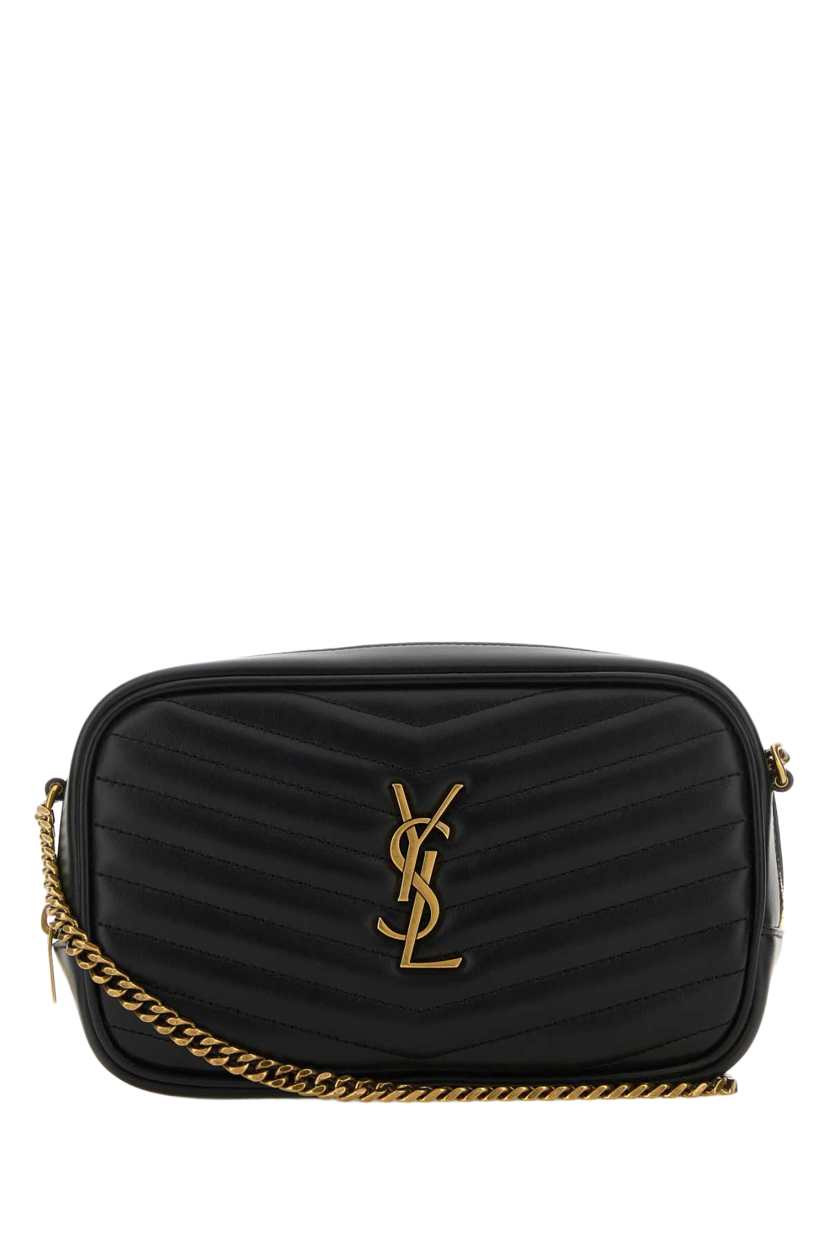 Black Leather Mini Lou Crossbody Bag Portafogli