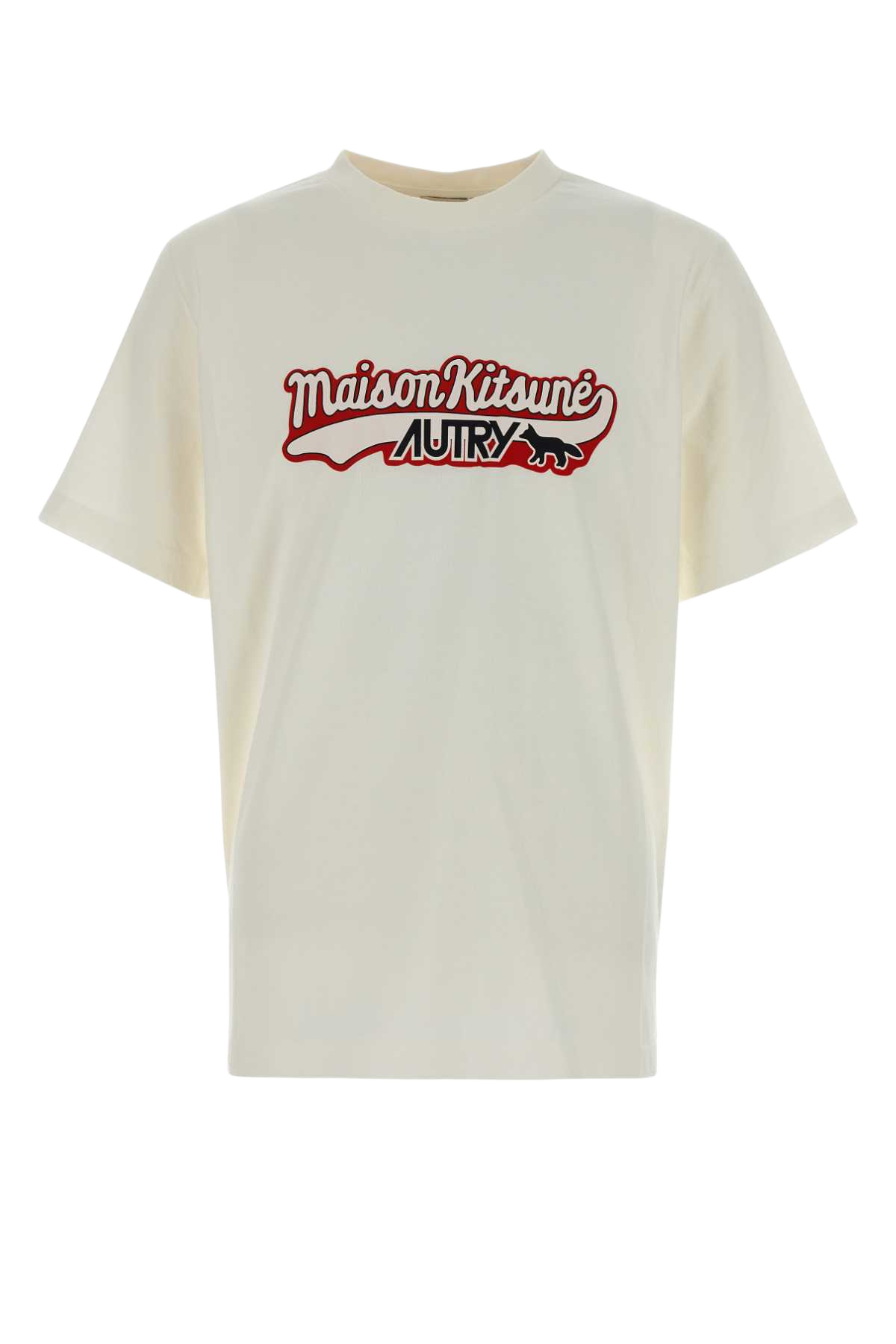 White Cotton Autry X Maison Kitsunã© T-Shirt Mk2w