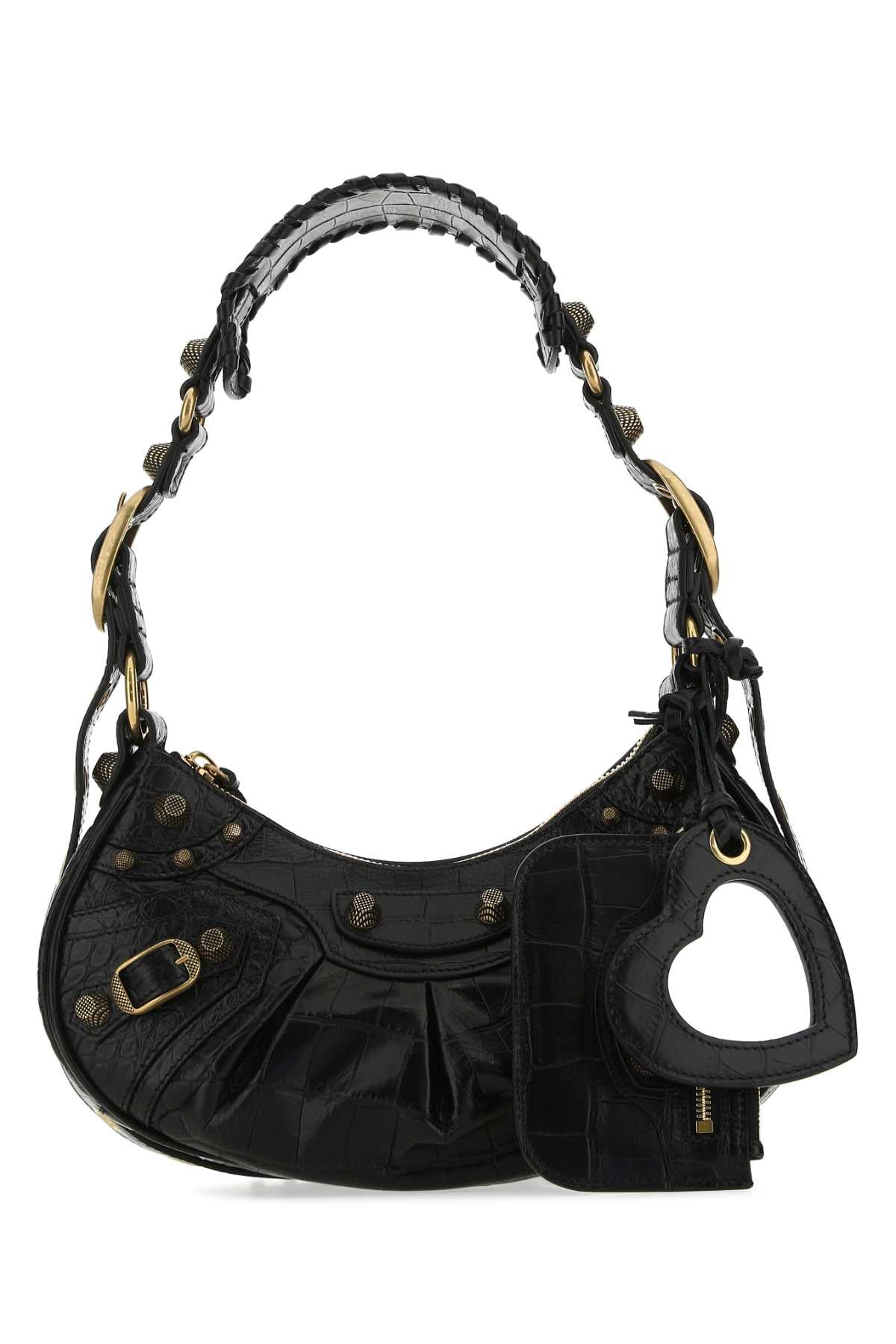 Black Leather Le Cagole Xs Shoulder Bag 1000 Borse A Mano