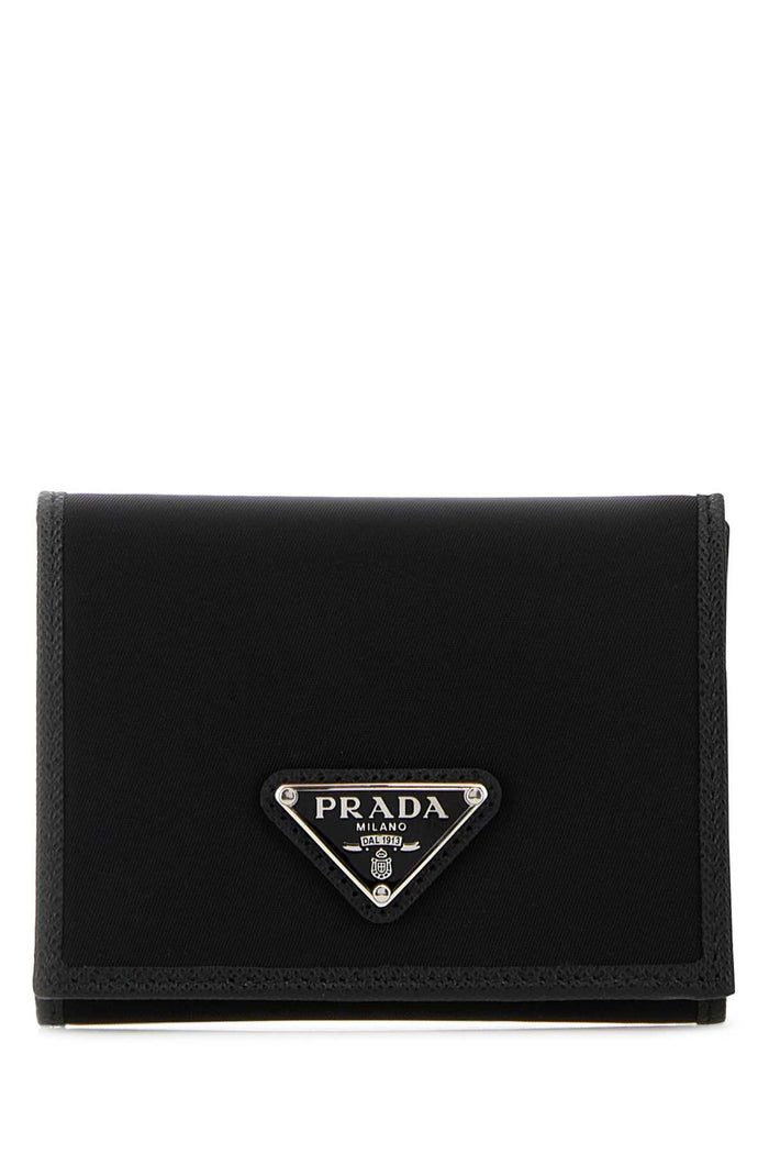 Black Fabric Wallet Nero Portafogli