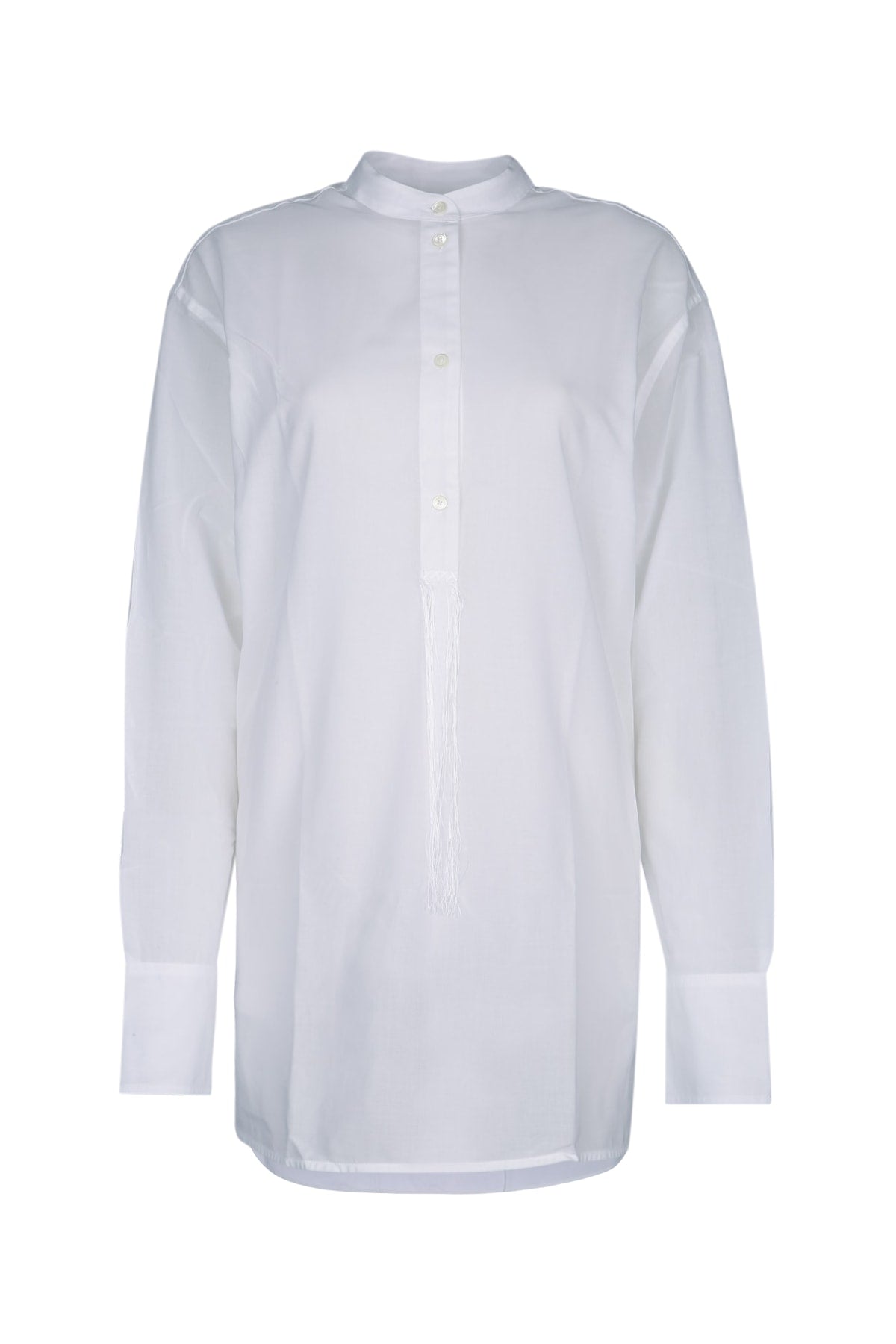 Stand-Collar Shirt White Camicie