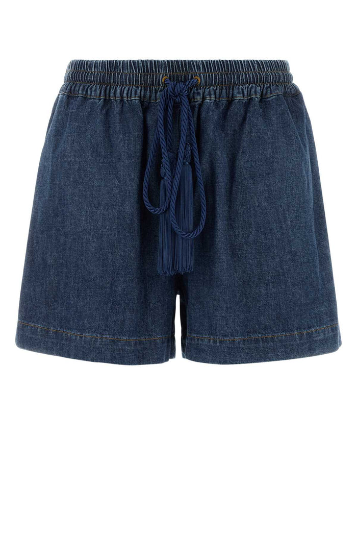Mediumbluedenim Cotton Short