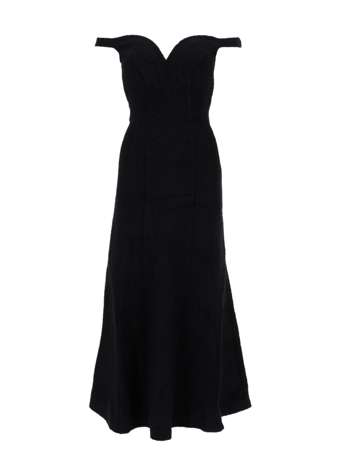 Boucle Midi Dress Black