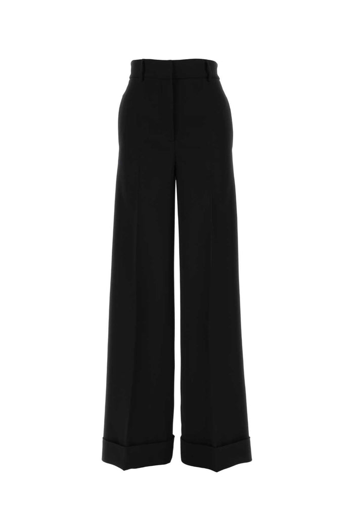 Black Crepe Wide-Leg Pant 0555 Exterior: Viscose Elastane Pantaloni