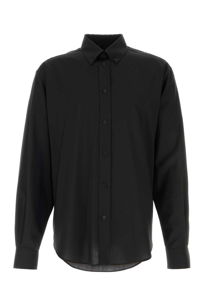 Black Wool Shirt Exterior: Camicie