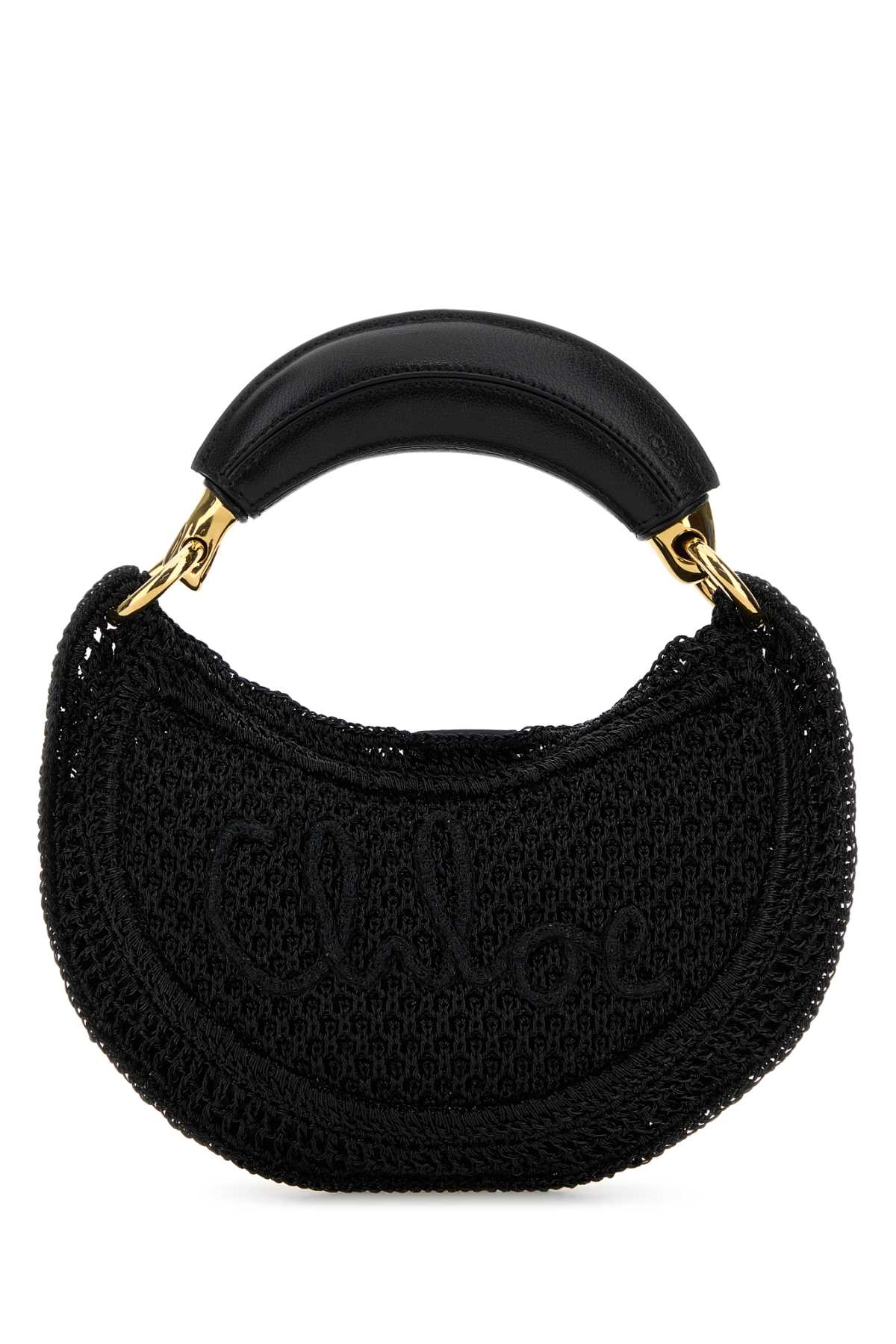 Black Raffia Mini Summer Banana Handbag Borse A Mano