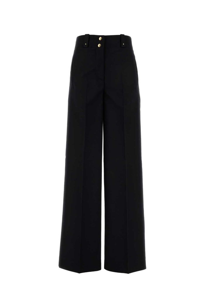 Black Polyester Blend Palazzo Pant 999 Pantaloni