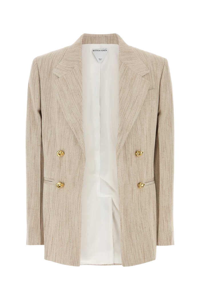 Melange Sand Viscose Blend Blazer Greyputty Giacche E Gilet
