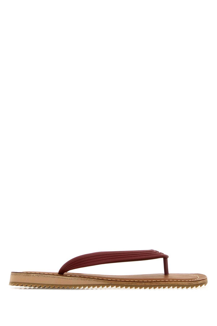 Red Rubber Thong Slippers Amaranto