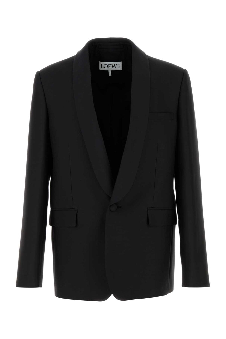 Loewe Exterior: 71% Wool 29% Silk; Lining: 100% Viscose blazer in black