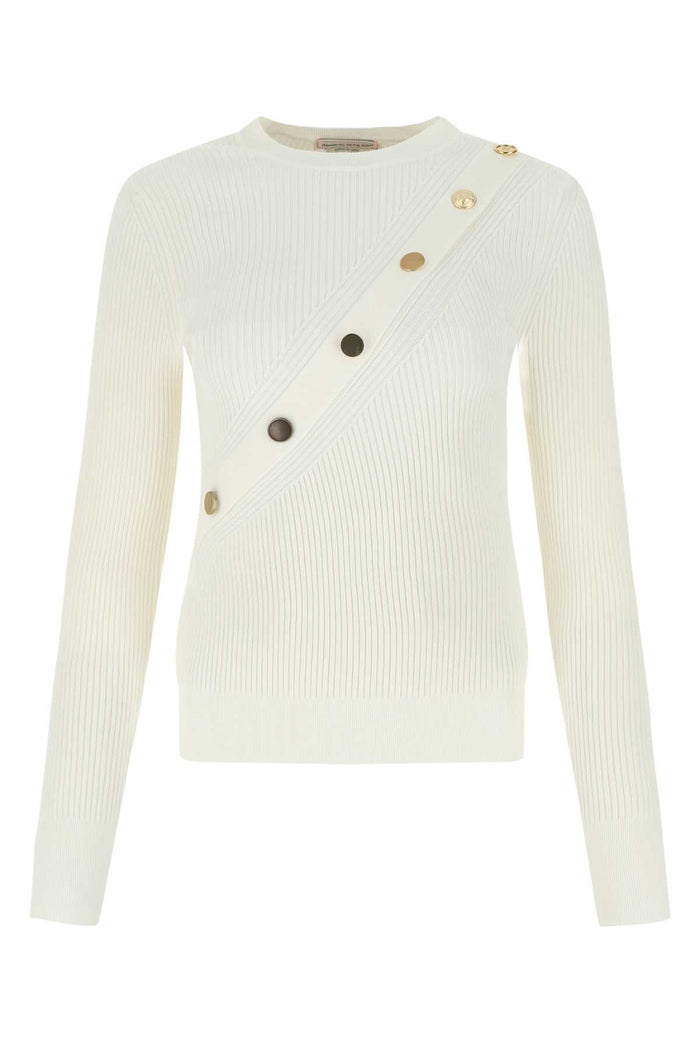 Ivory Stretch Viscose Sweater 9038 Exterior: Elastane Maglieria