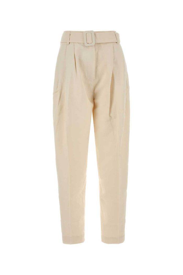 Ivory Jersey Pant Pearl Exterior: Viscose Linen Pantaloni