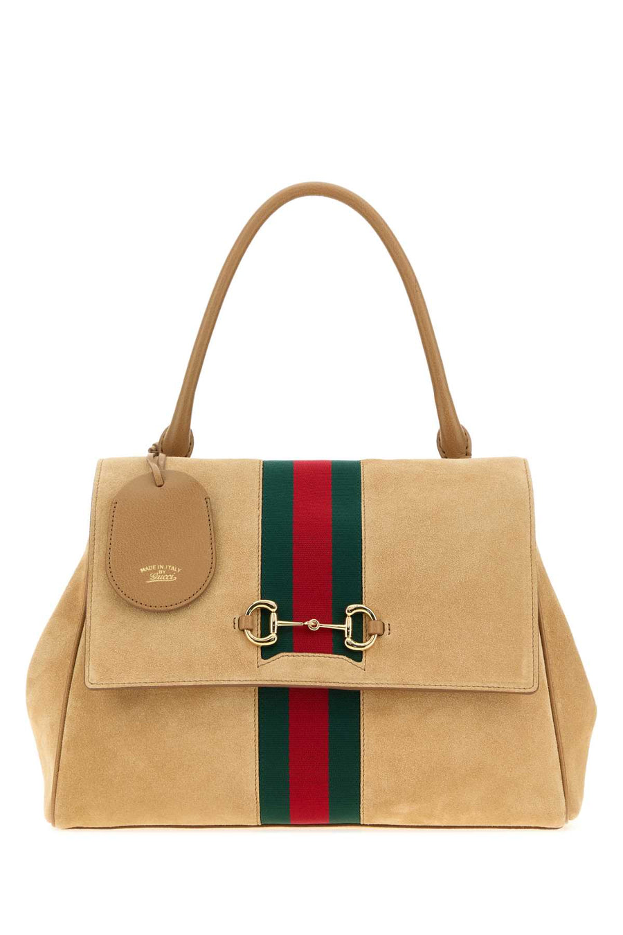 Gucci Horsebit Calf Skin top handle bag in beige