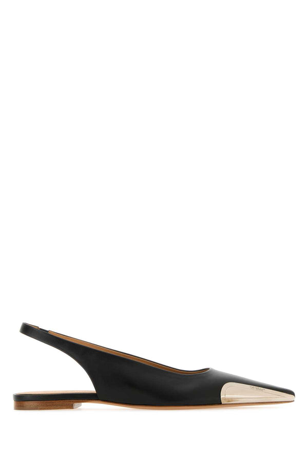 Off-White Exterior: 100% Leather slingback flat in black